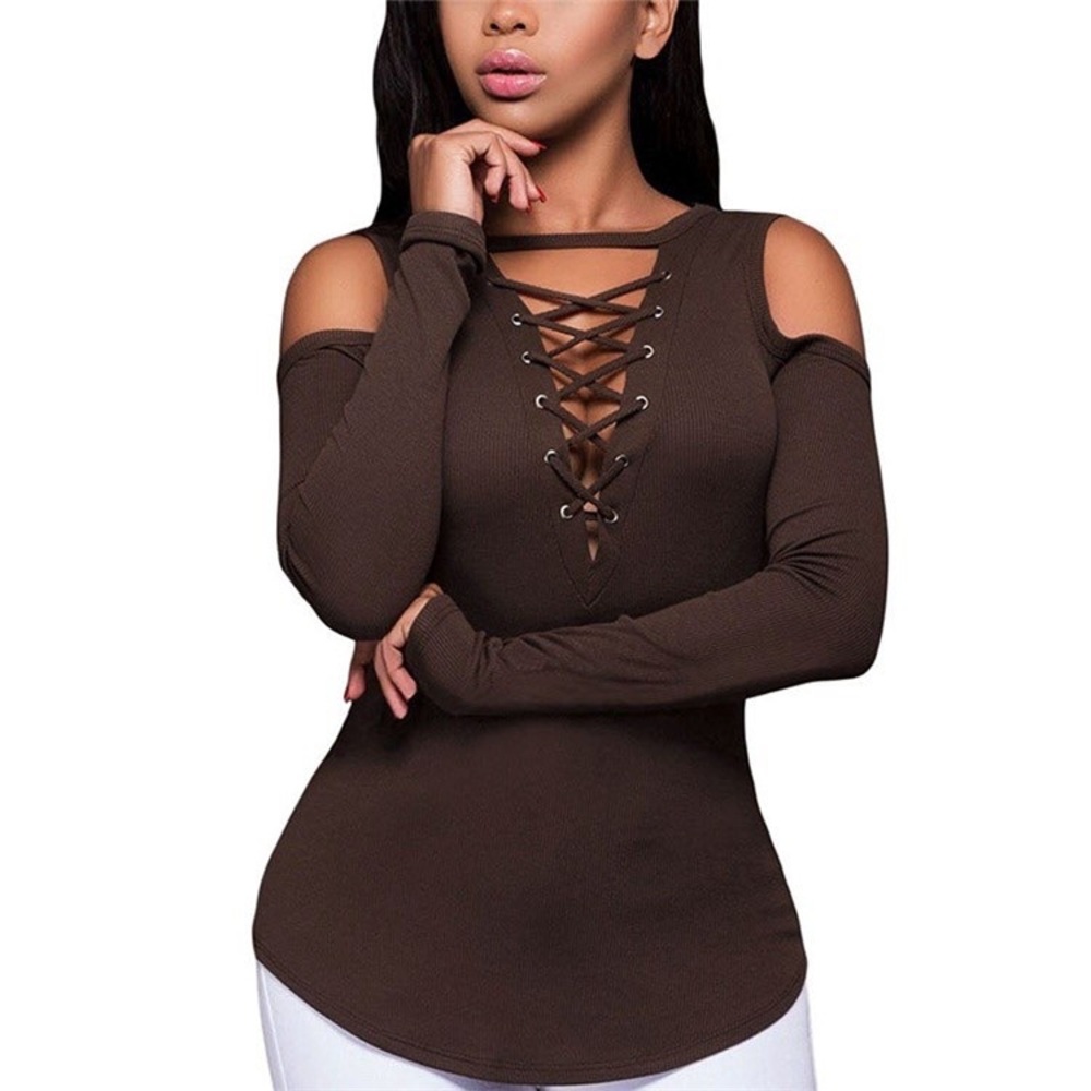 Long Sleeve Bandage Blouse